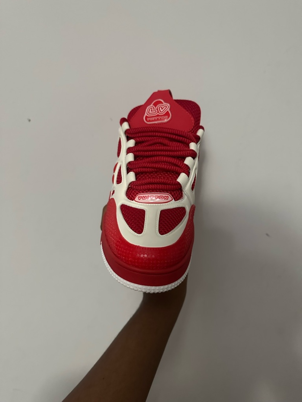 Louis Vuitton Vibrant Red Sporty Sneaker Accent - Picture 9 of 10